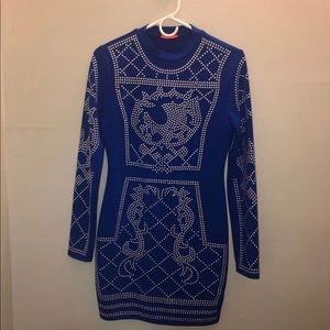 Royal blue dress w/ silver studs